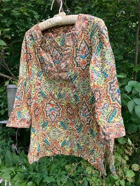 Vintage Multicolor Paisley V-Neck Tunic